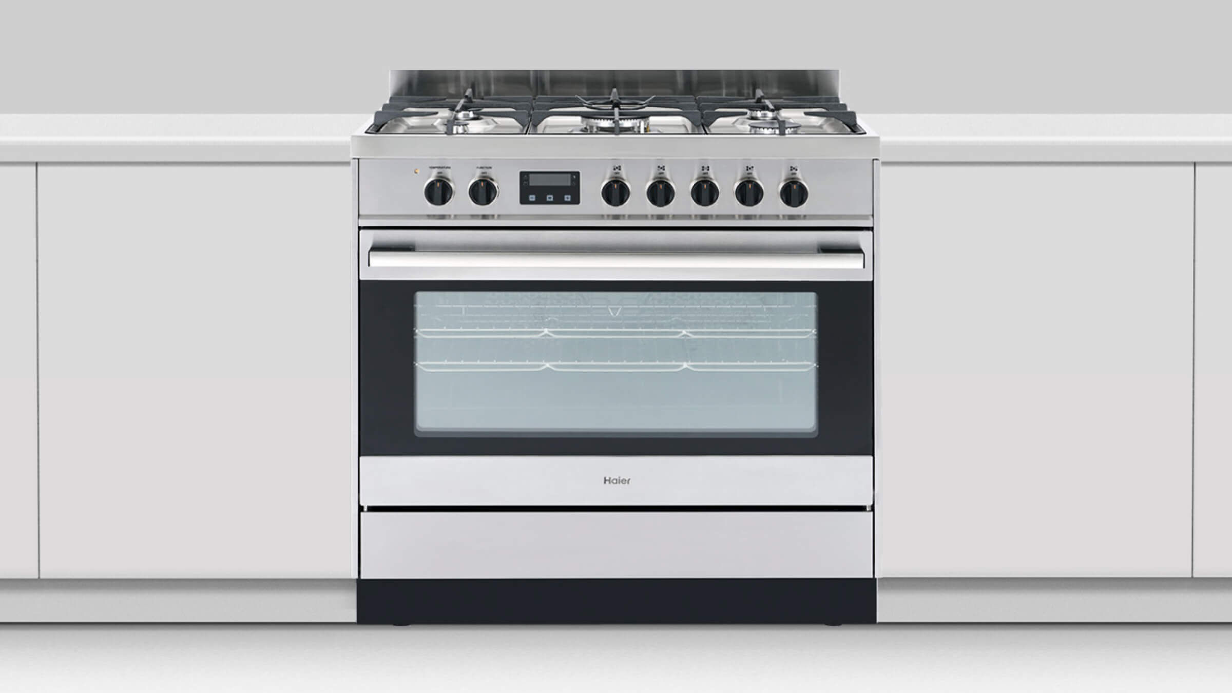 Freestanding Cooker Dual Fuel 90cm 5 Burners Haier Australia