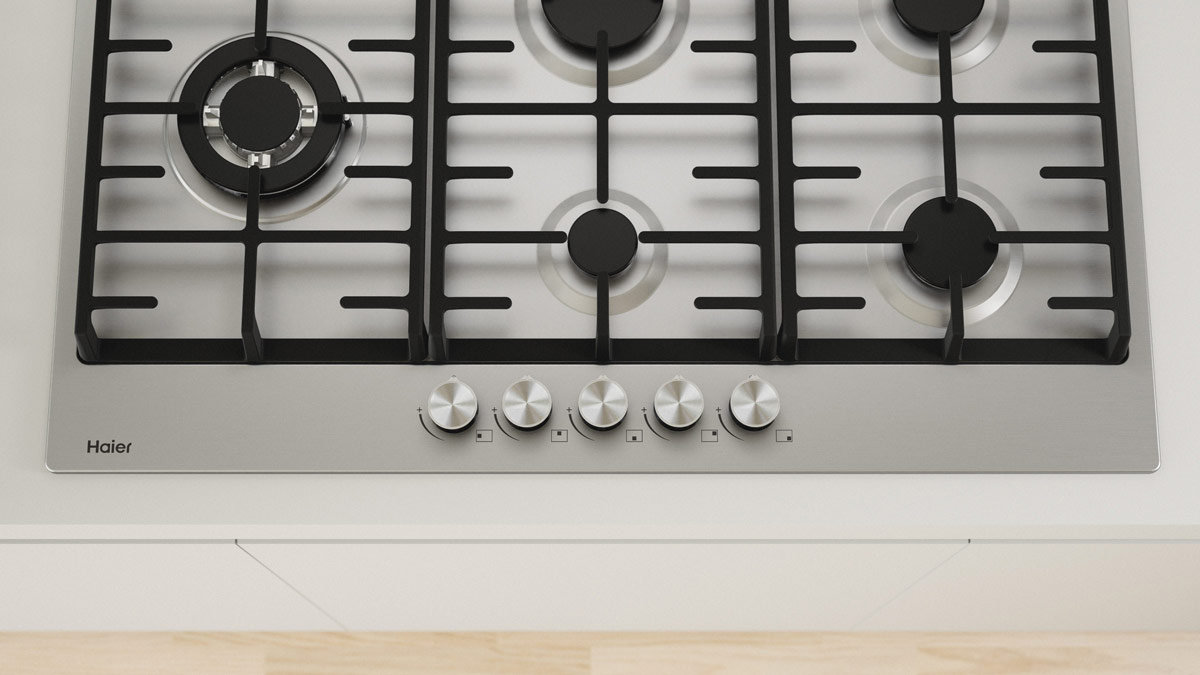 Gas on Steel Cooktop, 90cm Haier Australia