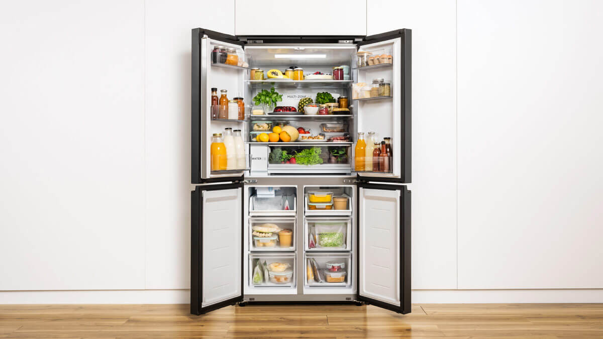 view showing the inside of a fridge
