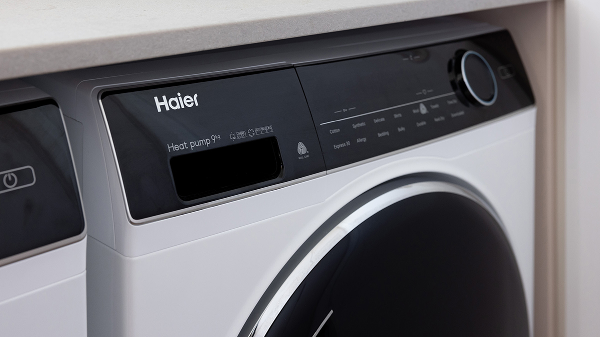 close up of a Haier heat pump dryer