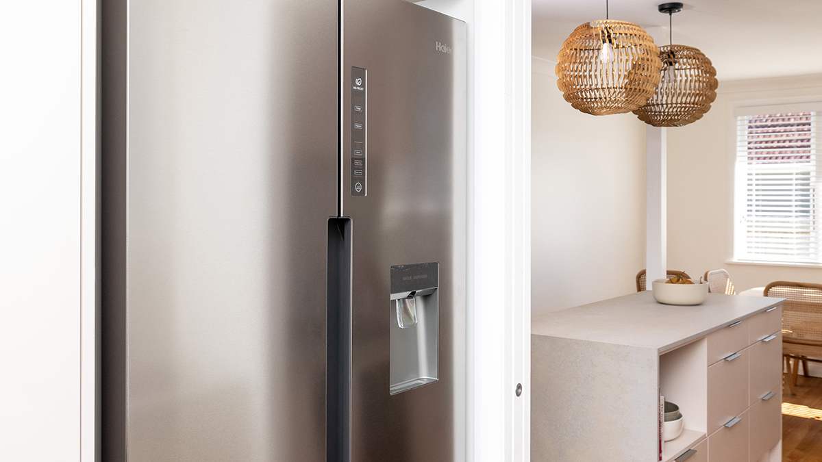 Featuring a Haier french door refrigerator
