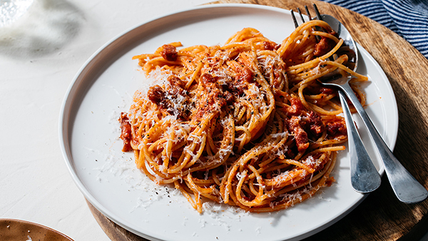 Spaghetti Amatriciana dish
