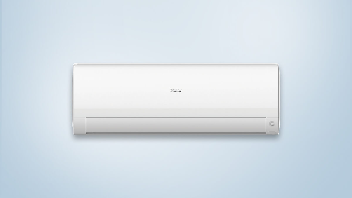 Haier Flexis Air Conditioner against a light blue background.