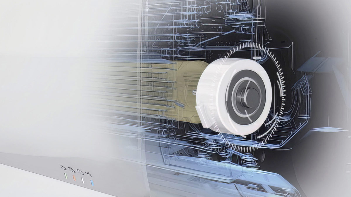 Diagram of the inner workings of the Inverter Air Conditioner Plus technology